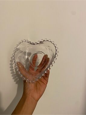 Vintage Candlewick Heart Shaped Candy Bowl from Imperial glass Co